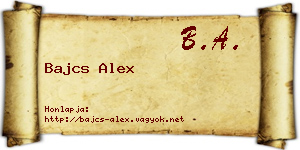 Bajcs Alex névjegykártya