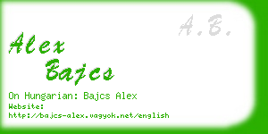 alex bajcs business card